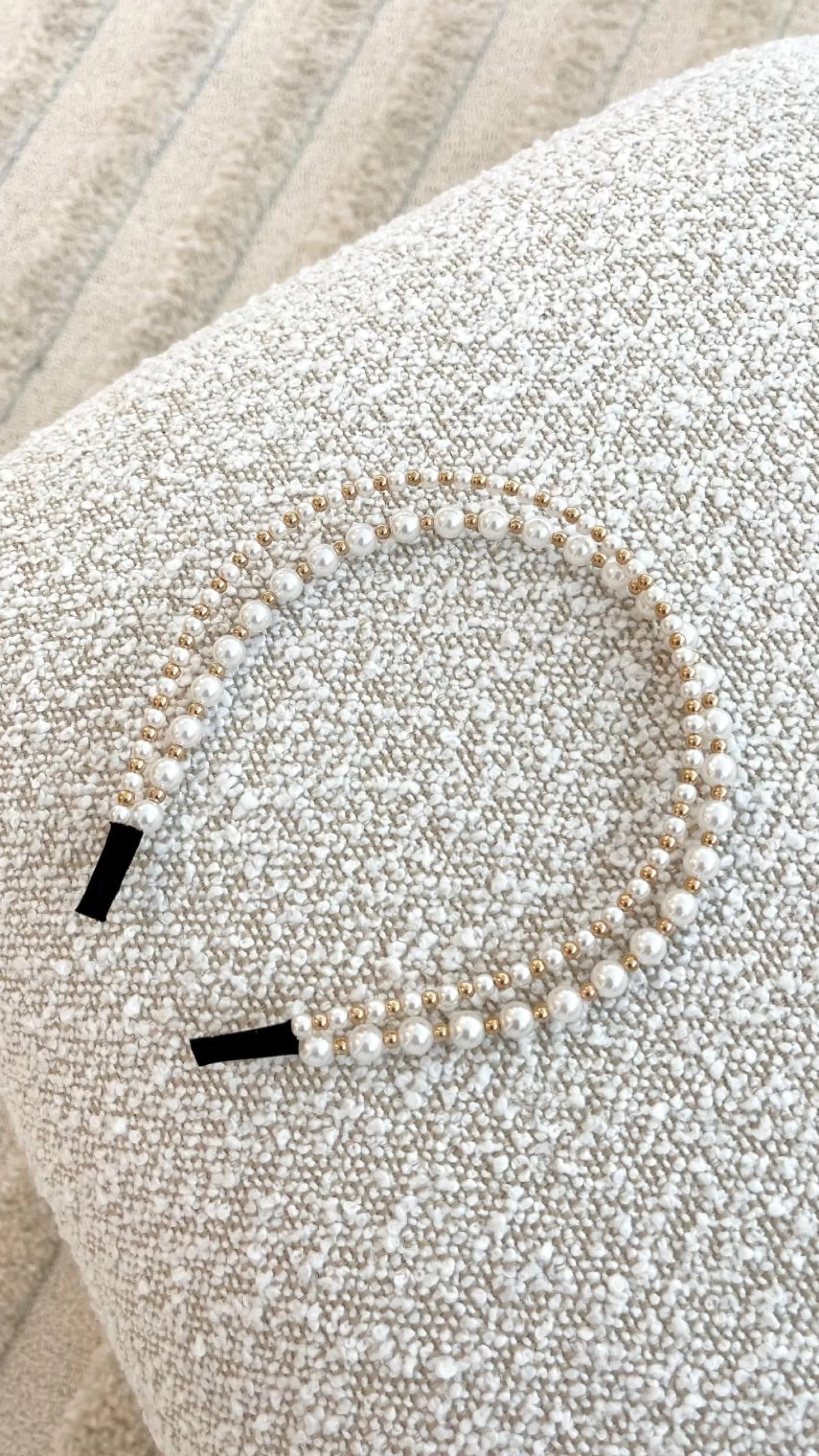 Alice Pearl Metal Ball Headband - | Billy J Outlet