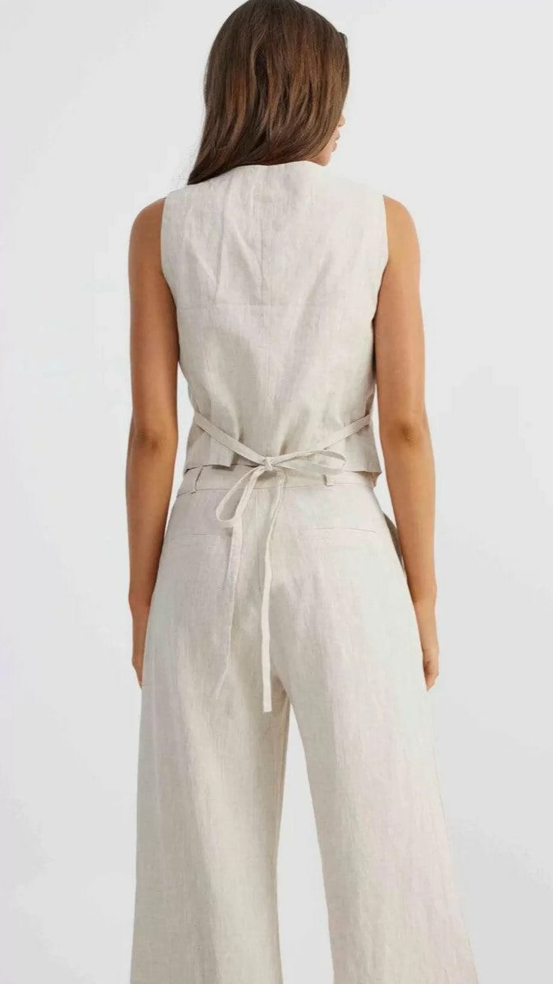 Allegra Linen Vest - | Billy J Clearance