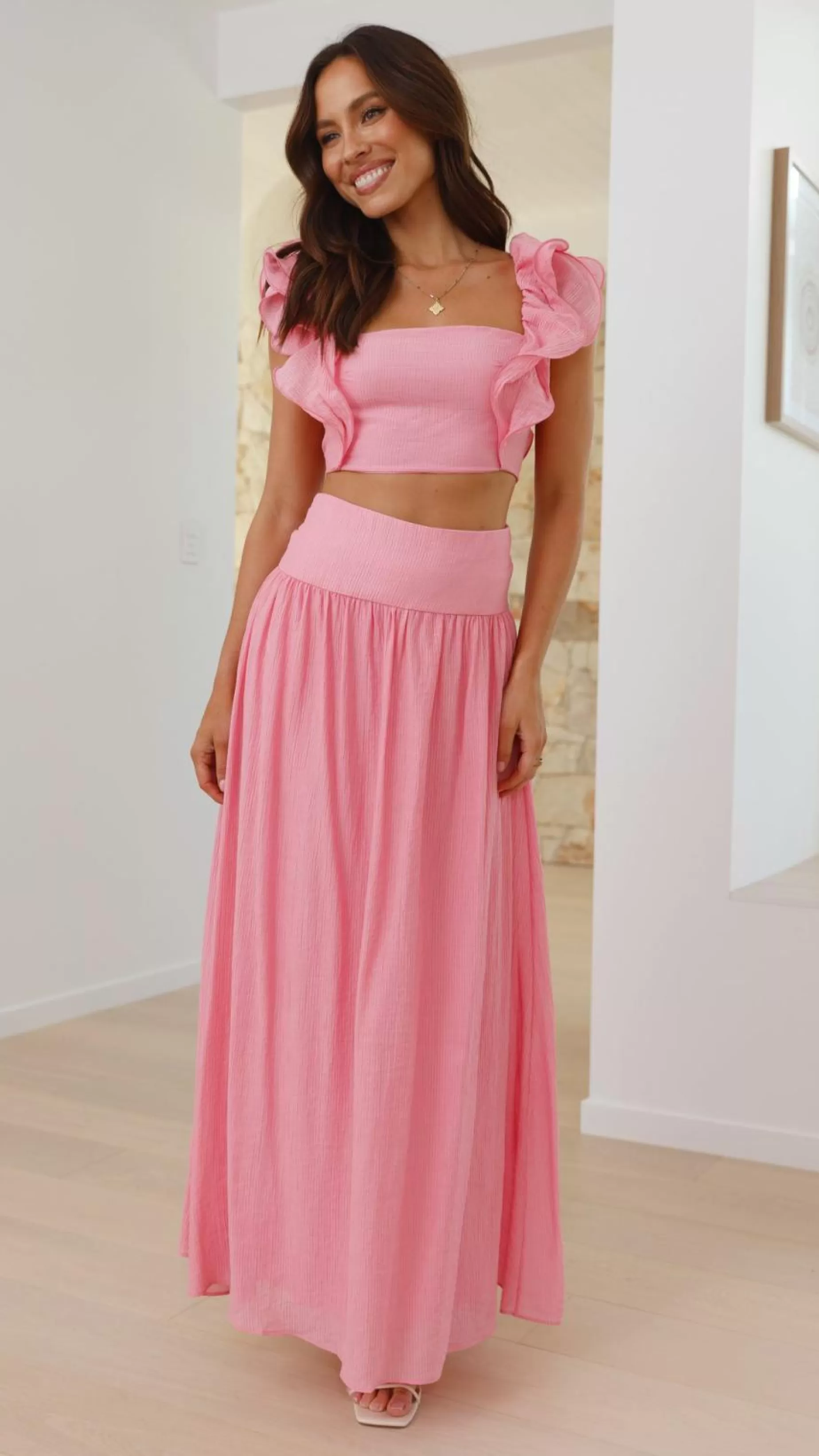 Cachet Top And Midi Skirt Set - | Billy J Flash Sale