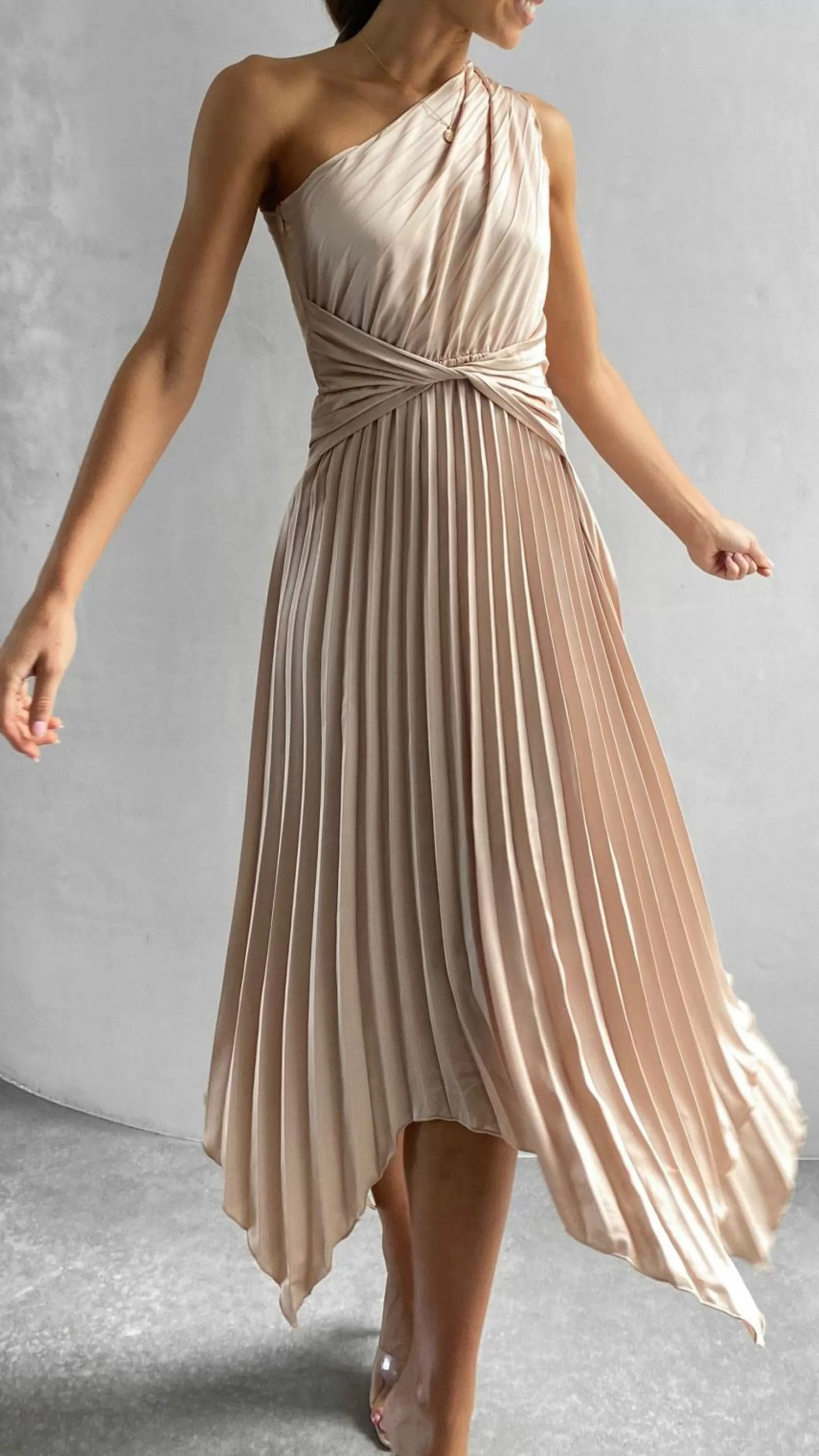 Cali One Shoulder Midi Dress - | Billy J Clearance