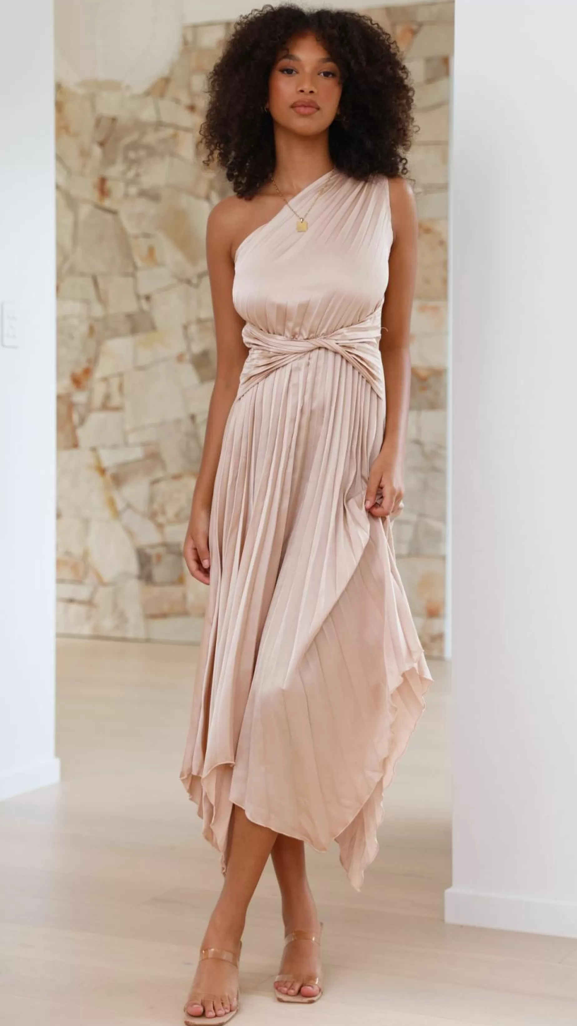 Cali One Shoulder Midi Dress - | Billy J Clearance