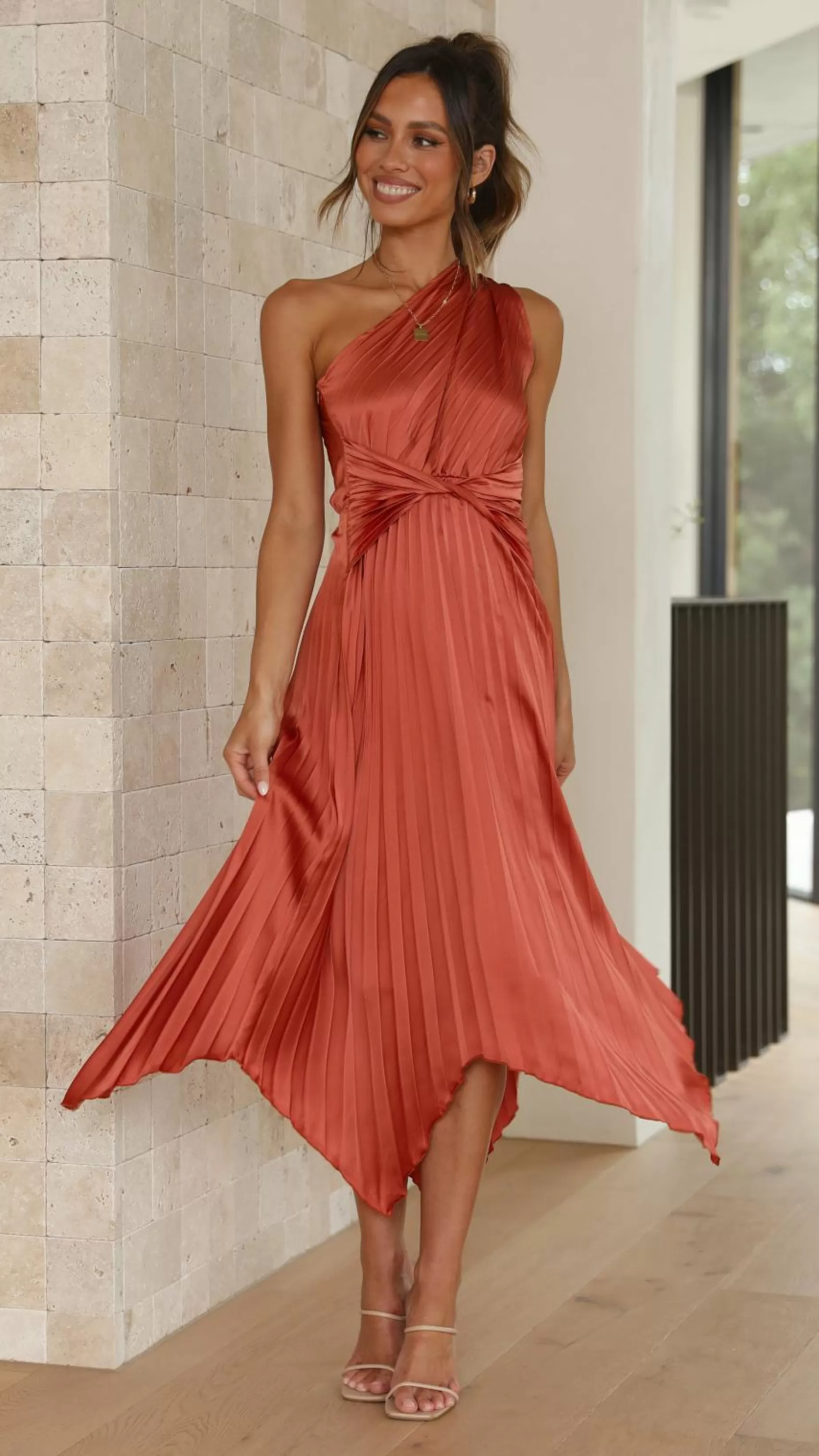 Cali One Shoulder Midi Dress - | Billy J Hot