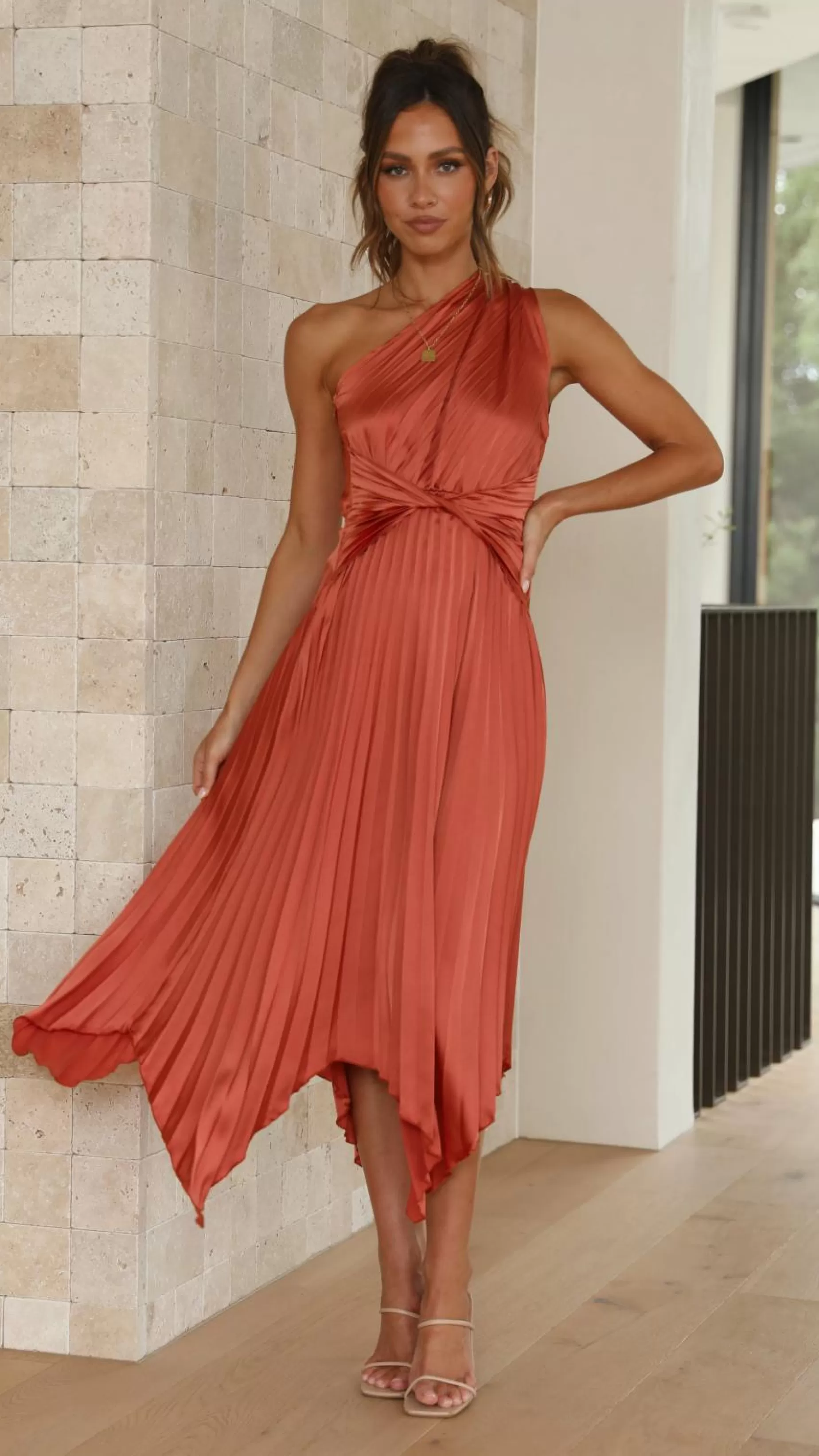 Cali One Shoulder Midi Dress - | Billy J Hot