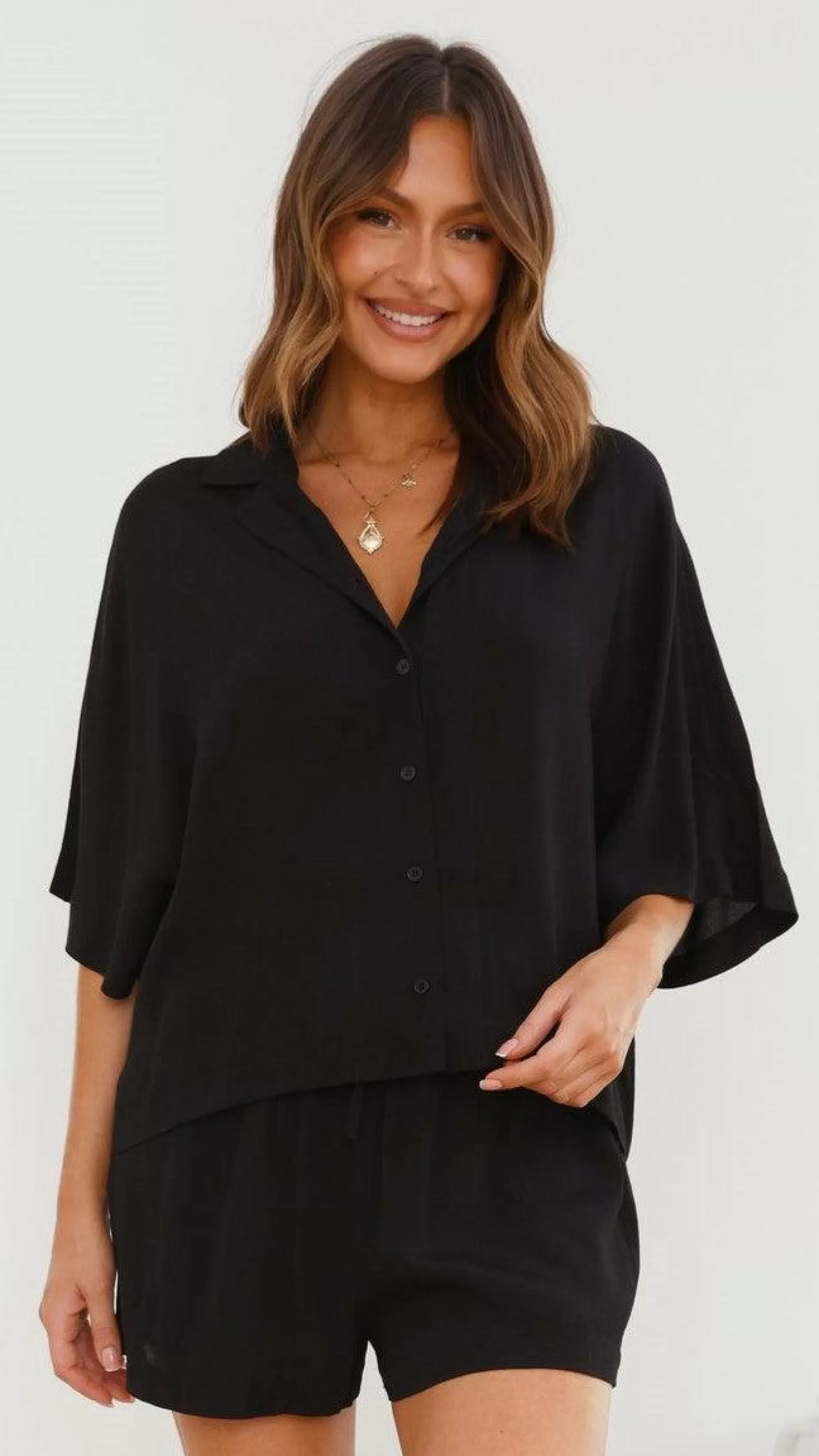 Edita Button Up Top - | Billy J Sale