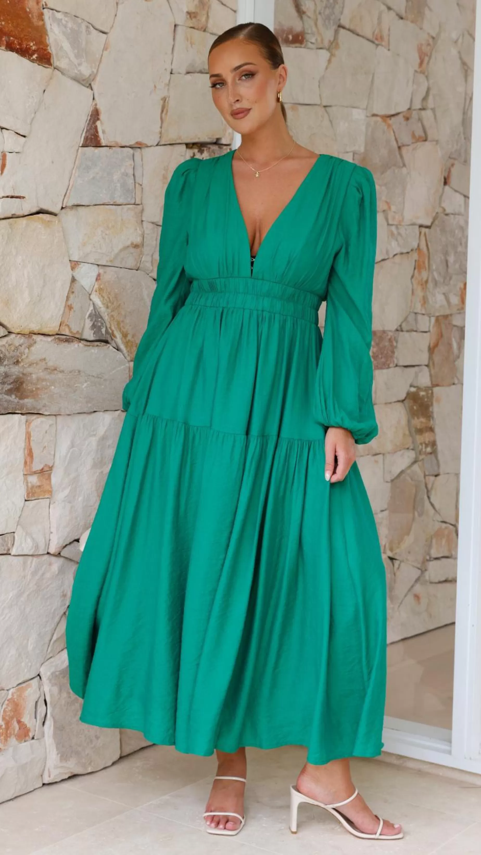 Erin Long Sleeve Midi Dress - | Billy J Fashion