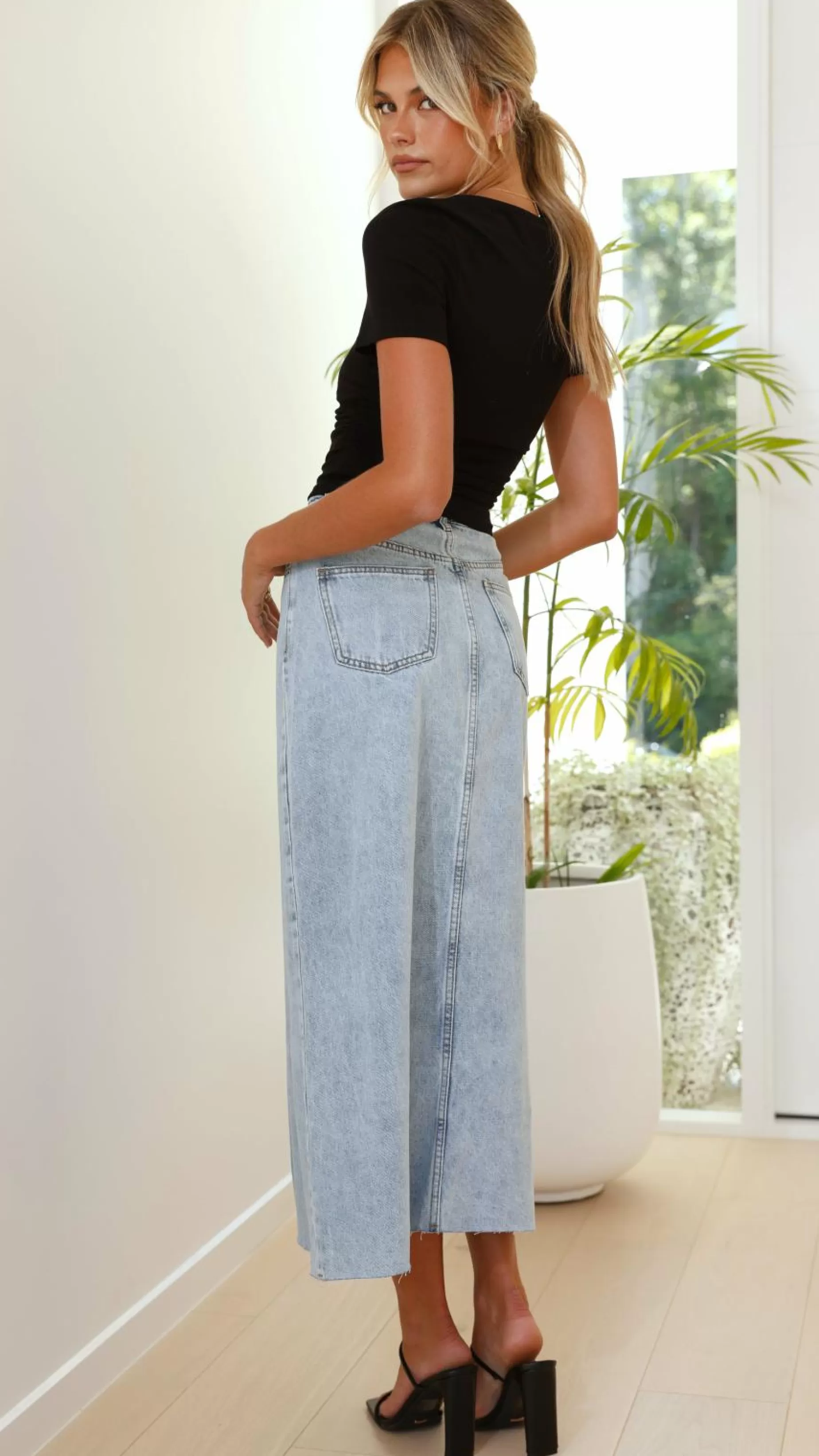 Fabian Denim Maxi Skirt - | Billy J Clearance