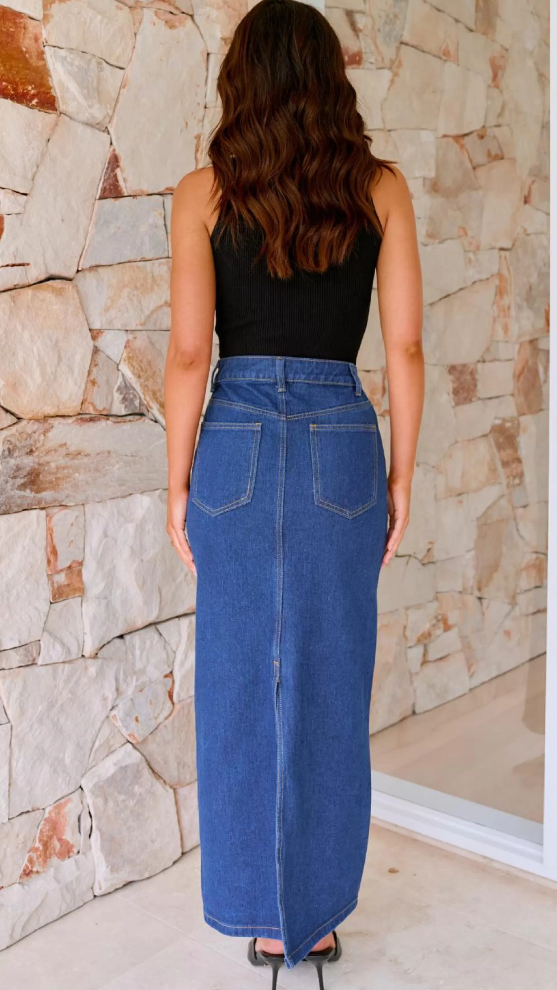 Fiona Denim Maxi Skirt - | Billy J Store