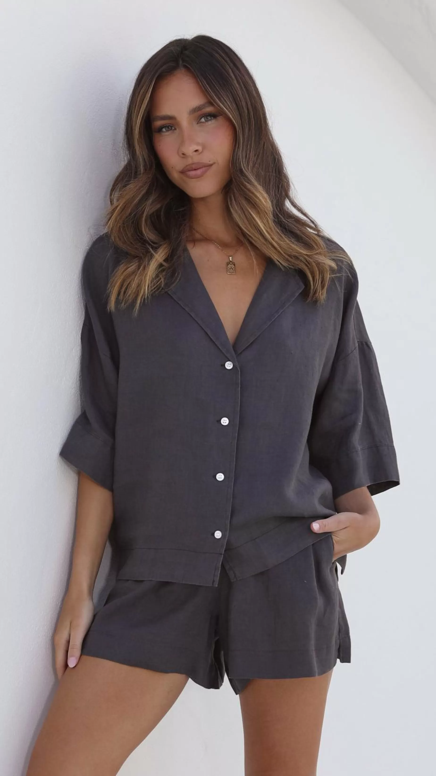 Linen Lounge Shirt - | Billy J Best Sale